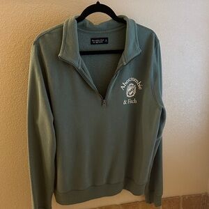 Abercrombie & Fitch Green Half-Zip Sweatshirt